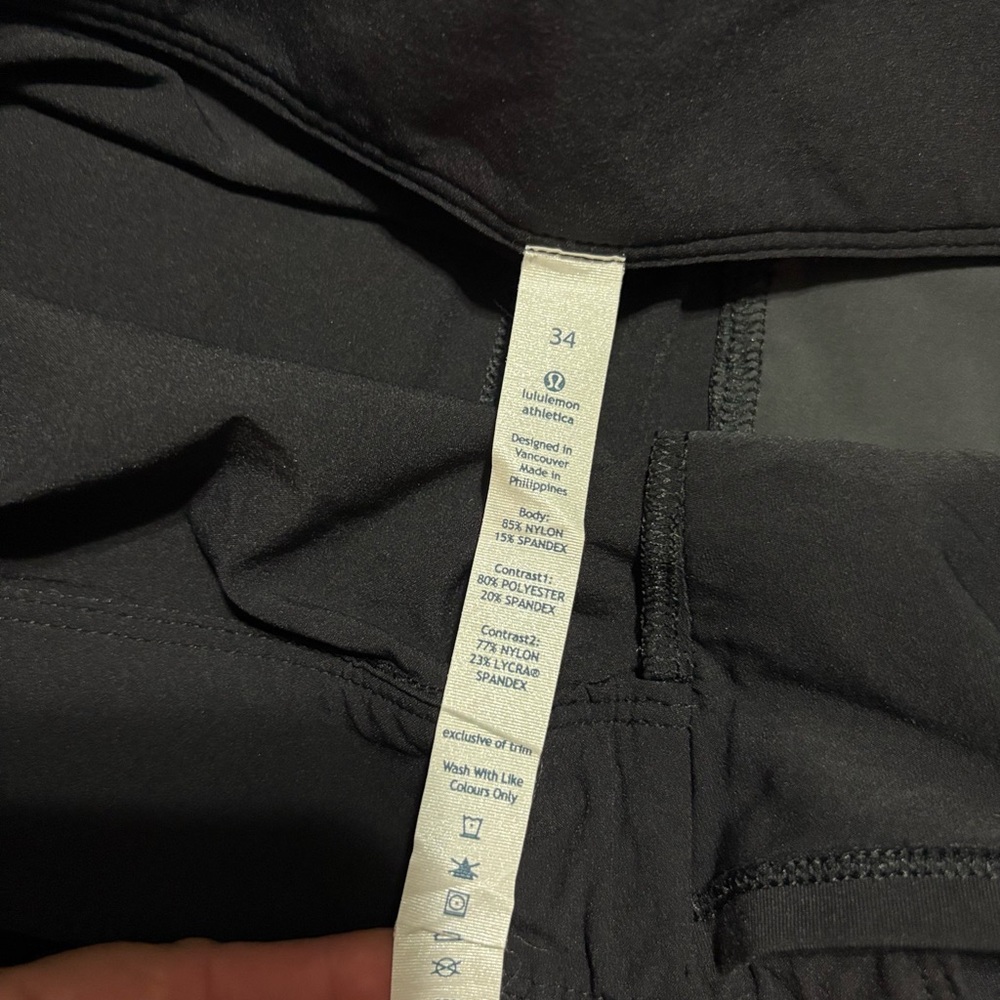 Lululemon Board Shorts Men's Size 34 Black Unlined Swim Trunks Stretchy Nylon